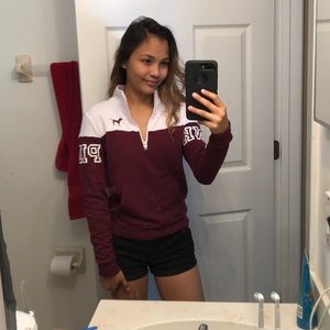 Quarter zip burgundy jacket